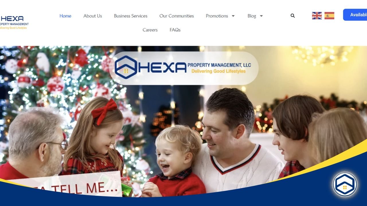 Family celebrating at home with HEXA PM logo.