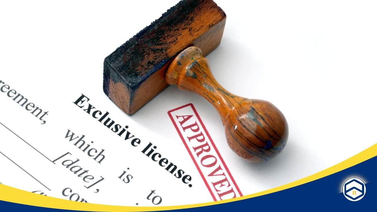 A stamped document labeled 'Exclusive license' with an 'Approved' mark, symbolizing the importance of reviewing insurance policy details and exclusions.