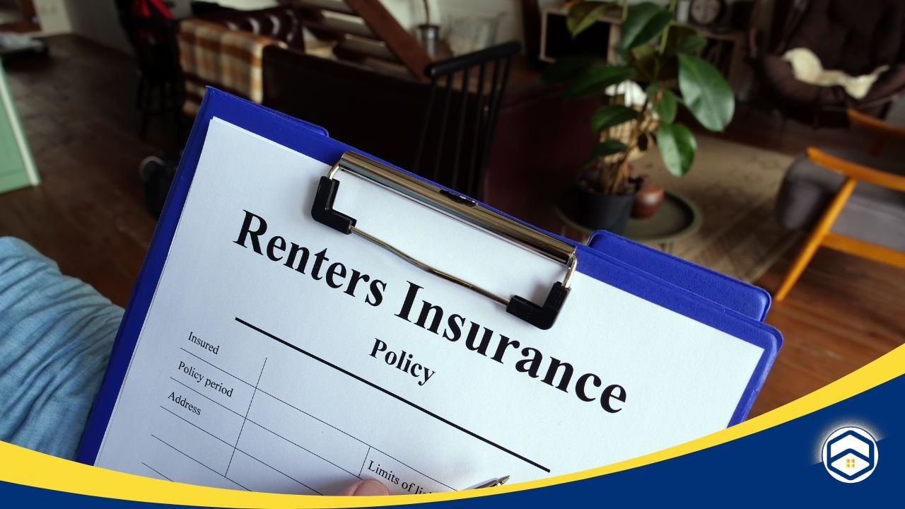 A clipboard displaying a renters insurance policy, emphasizing its importance for tenants.