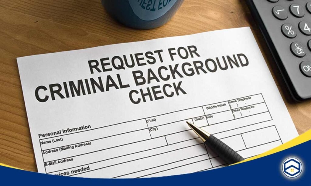 The image shows a request form for a criminal background check, which is relevant to the topic of common applications of Conroe Background Checks serve various purposes in Conroe, Texas.