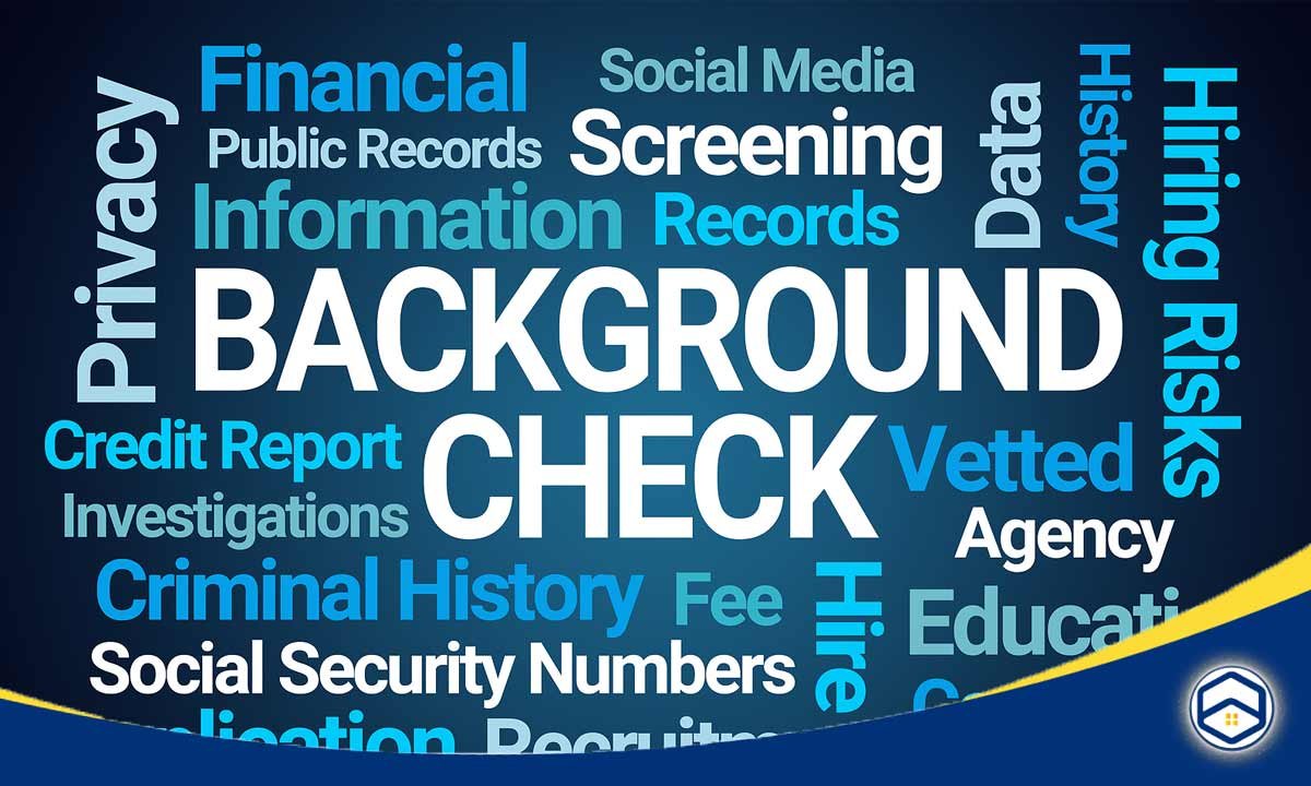 The image provides an overview of the various types of background checks, including financial, social media, public records, criminal history, and more