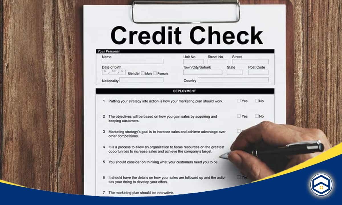 The image shows a credit check form, which is relevant to the topic of what a credit check is for applications in Houston.