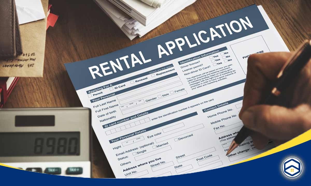 The image shows a rental application form, which is directly relevant to the topic of how to apply for an apartment in Santa Fe. 