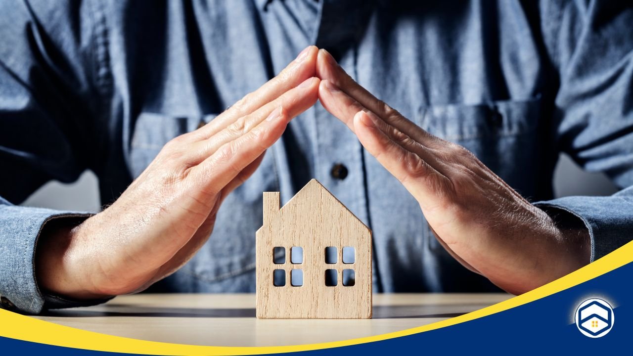 Hands forming a protective gesture over a small wooden house, symbolizing the importance of protecting tenant interests during lease negotiations in Conroe.