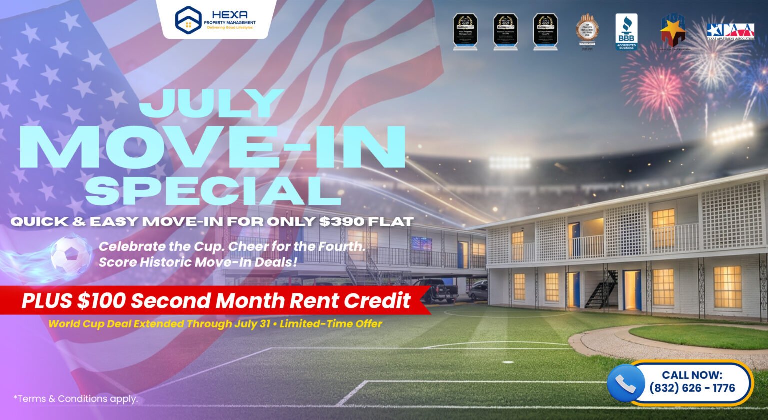 Movecup July Move-In Special 2026 | World Cup Kick Off Living Deal at Hexa ...